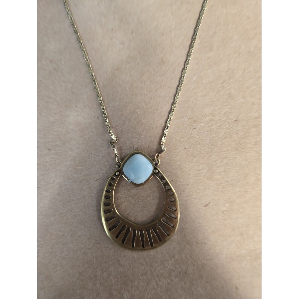 American Eagle long pendant necklace boho gold tone womens jewelry moon goddess - Picture 10 of 10